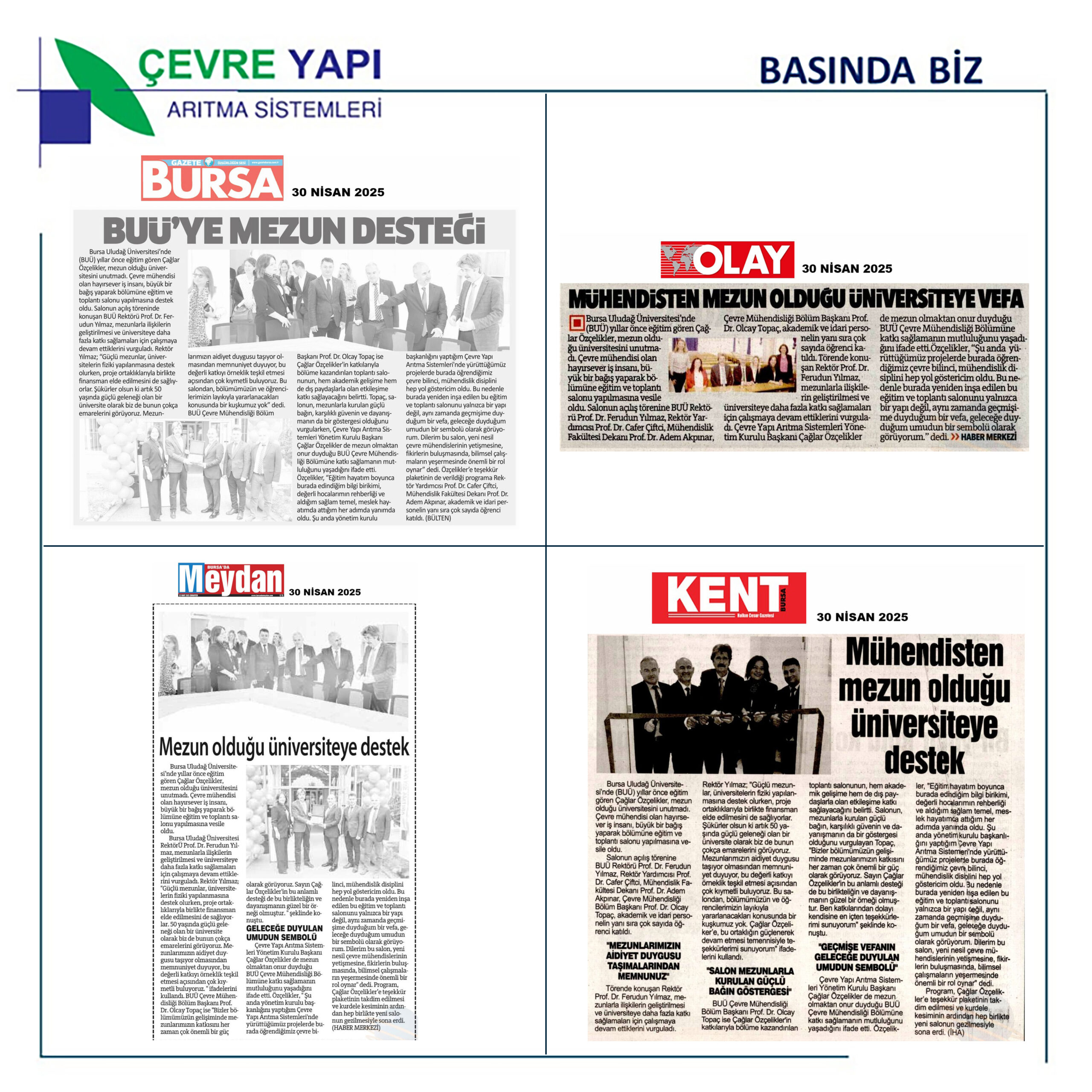 Mühendisten Mezun Olduğu Üniversiteye Destek