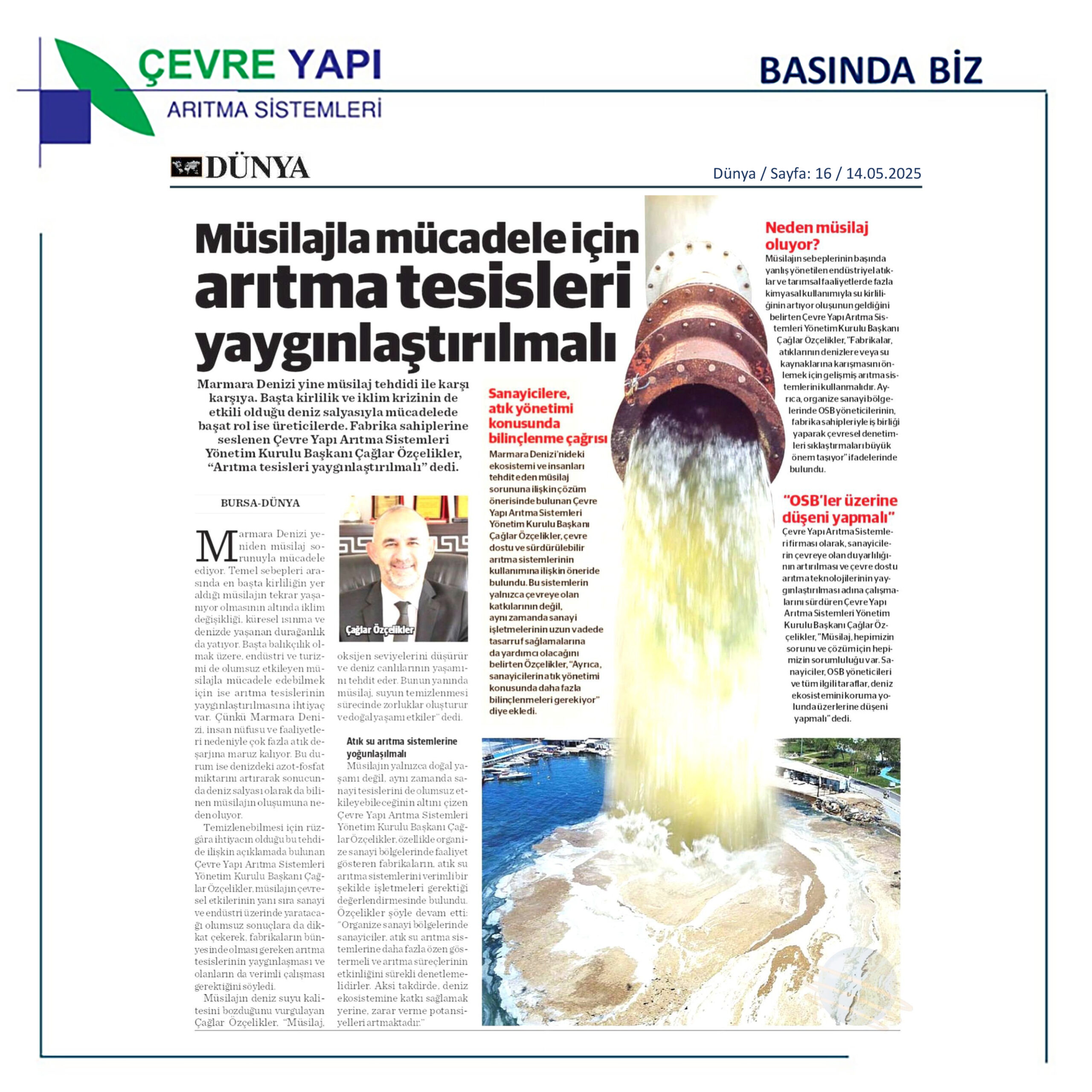 Özçelikler'den Müsilaj Uyarısı