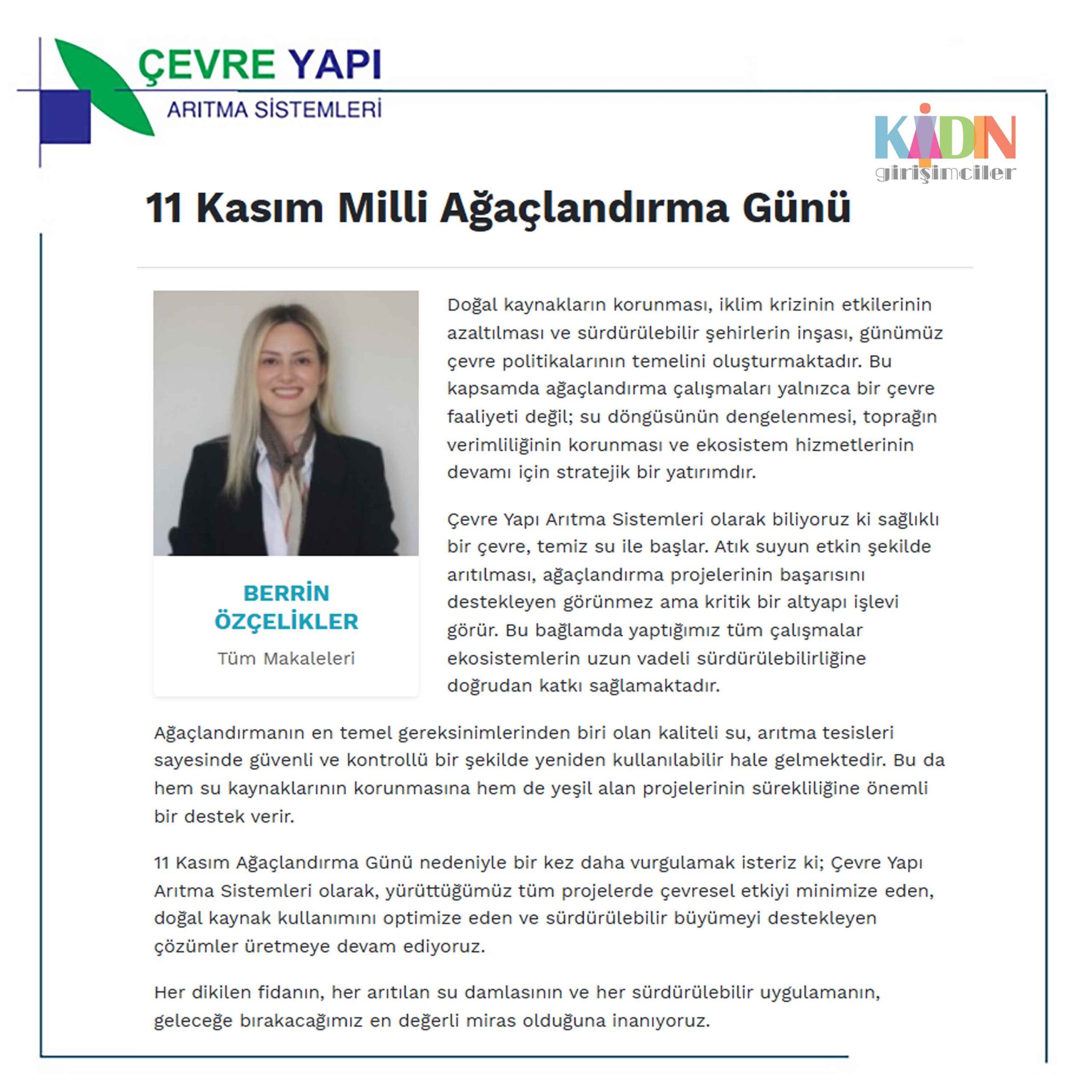 11 Kasım Milli Ağaçlandırma Günü